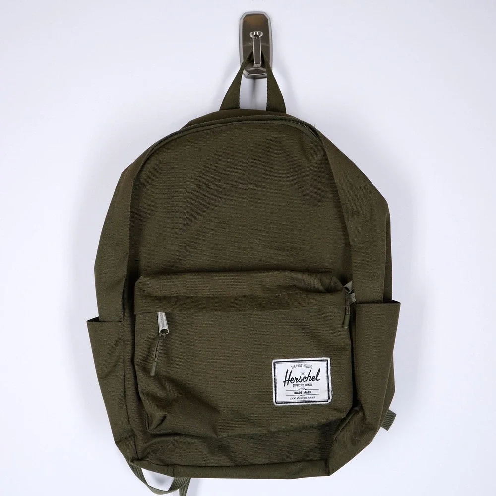 Herschel Supply Co Heritage Backpack Olive Green Canvas Laptop Sleeve Bag